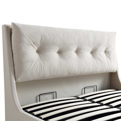 Lit coffre ottoman en velours champagne Hadley