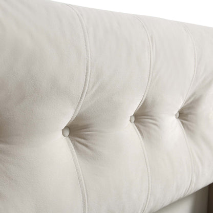 Lit coffre ottoman en velours champagne Hadley