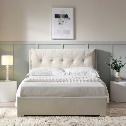 Lit coffre ottoman en velours champagne Hadley