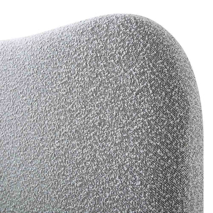 Lit coffre ottoman Egerie avec tête de lit incurvée et boucle gris brume