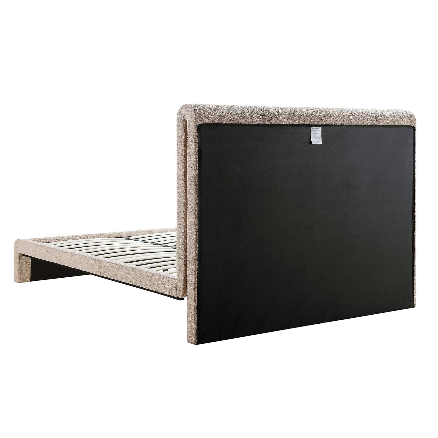 Lit incurvé Hampstead Taupe Boucle