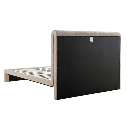Lit incurvé Hampstead Taupe Boucle