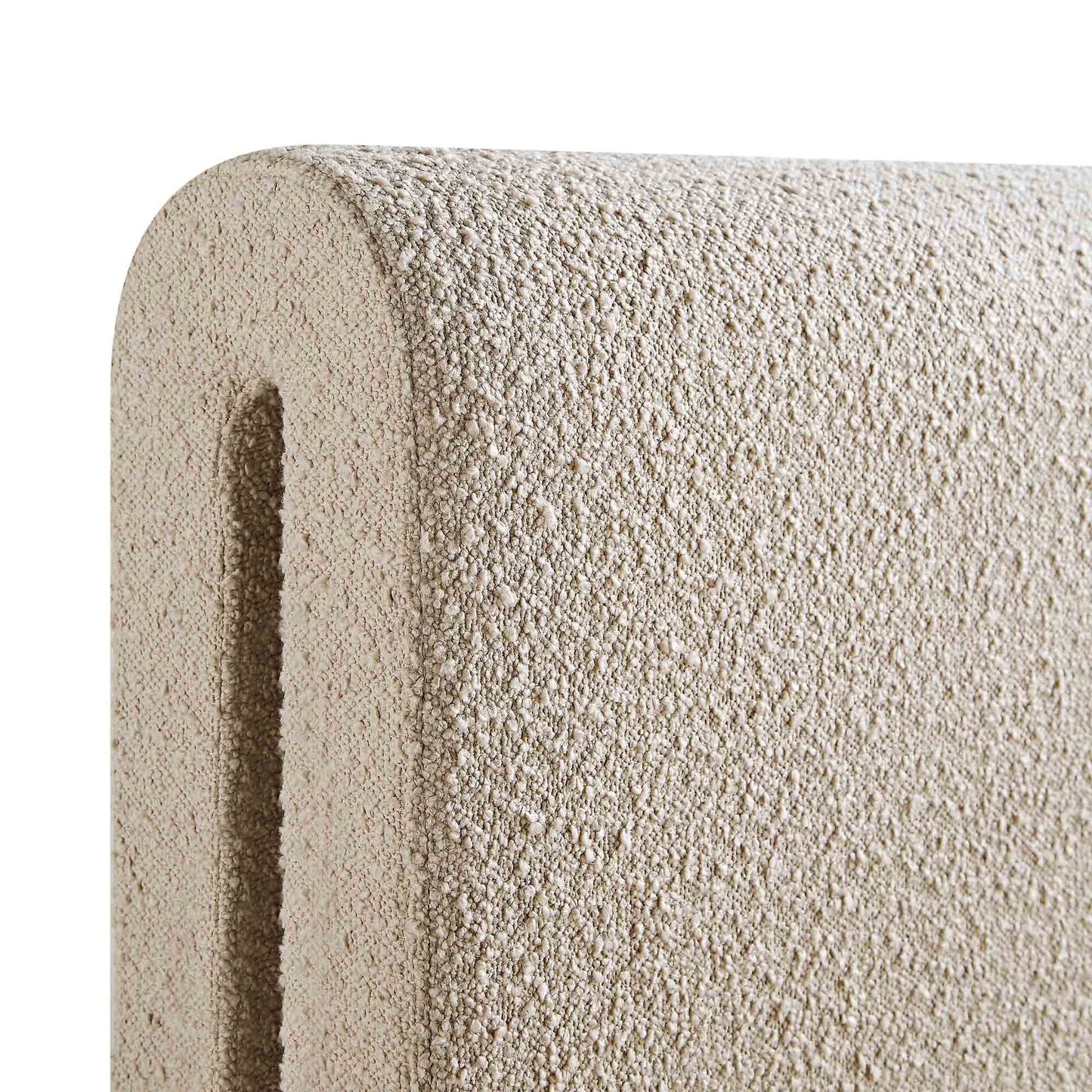 Lit incurvé Hampstead Taupe Boucle