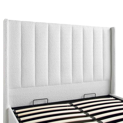 Lit de rangement ottoman Wilton White Boucle