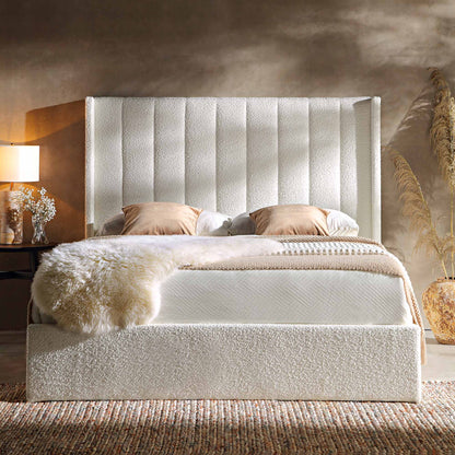 Lit de rangement ottoman Wilton White Boucle