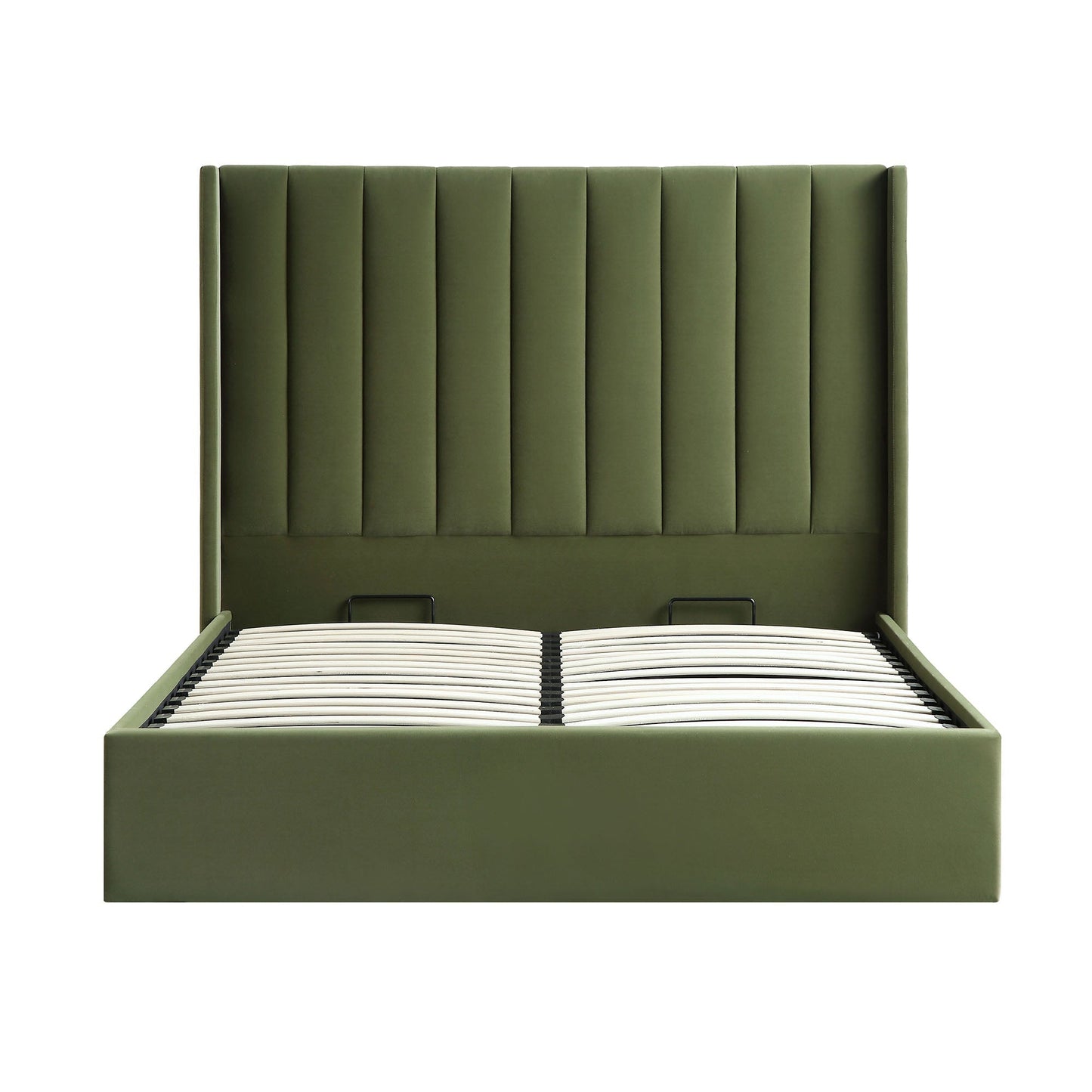 Lit coffre ottoman en velours vert mousse Wilton