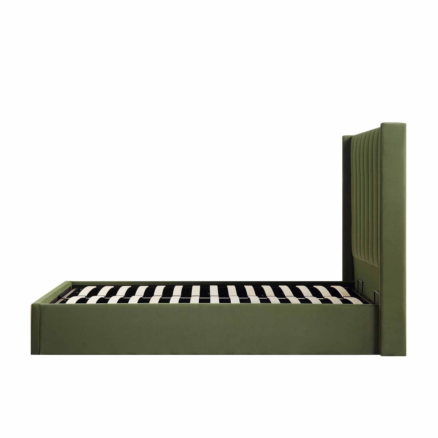 Lit coffre ottoman en velours vert mousse Wilton