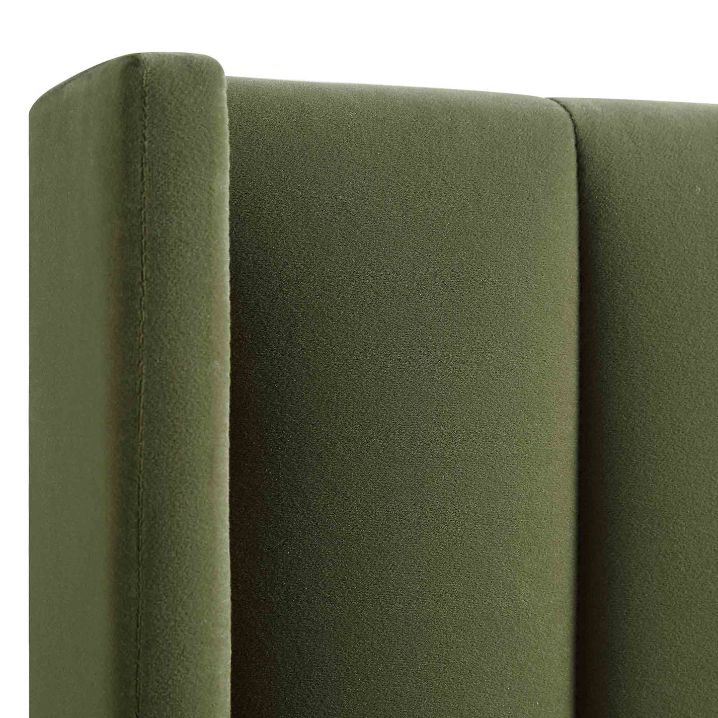 Lit coffre ottoman en velours vert mousse Wilton