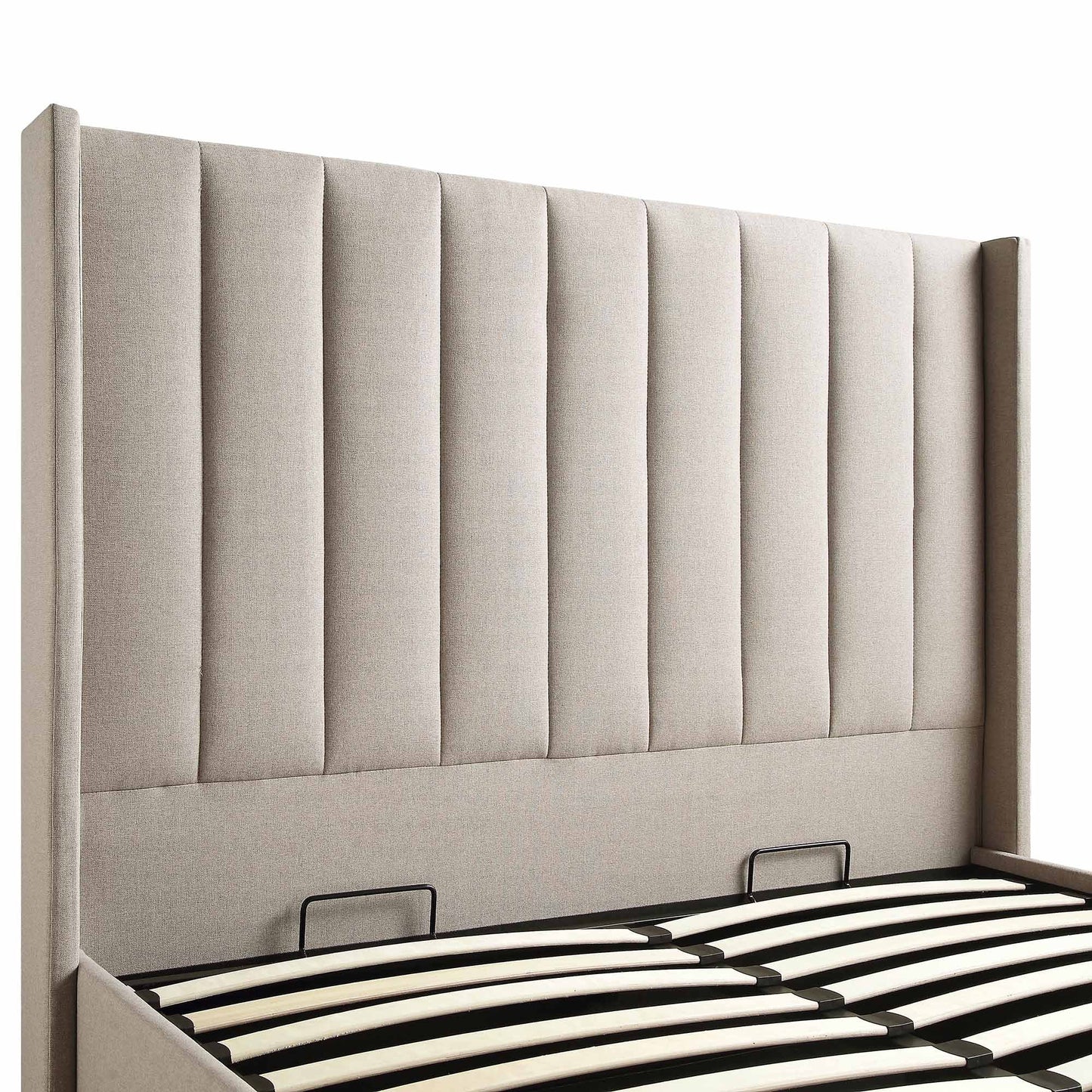 Lit de rangement ottoman en tissu Wilton Warm Stone