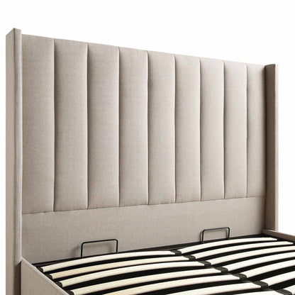 Lit de rangement ottoman en tissu Wilton Warm Stone