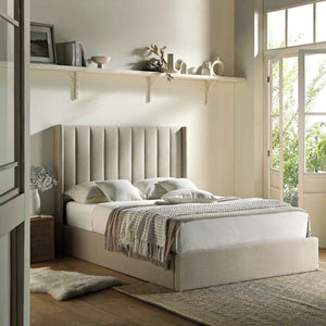 Lit de rangement ottoman en tissu Wilton Warm Stone