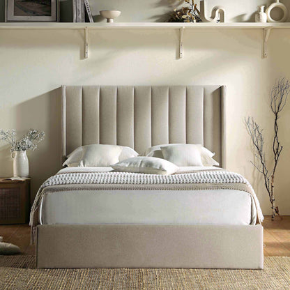 Lit de rangement ottoman en tissu Wilton Warm Stone