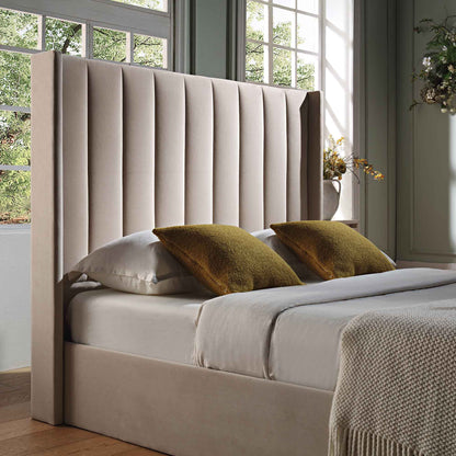 Lit de rangement ottoman en velours champagne Wilton