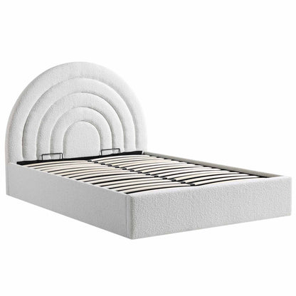 Lit de rangement ottoman Archer White Boucle