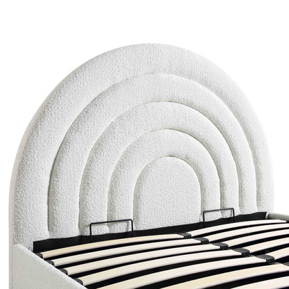 Lit de rangement ottoman Archer White Boucle