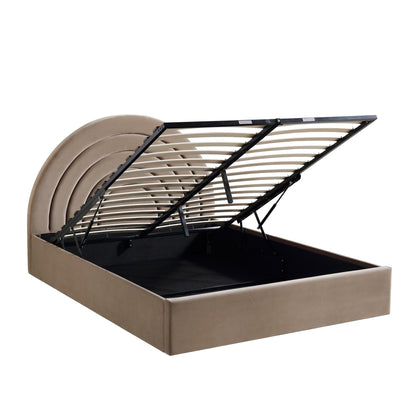 Lit coffre ottoman en velours de vison Archer
