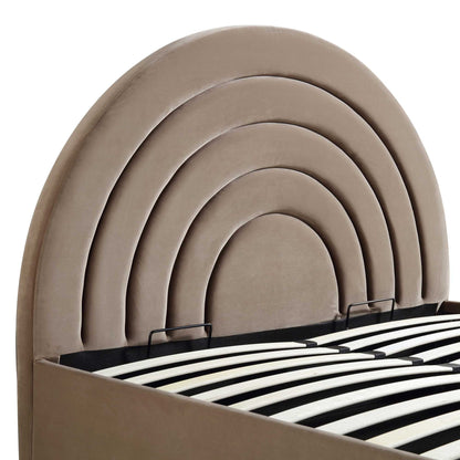 Lit coffre ottoman en velours de vison Archer