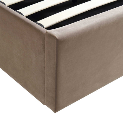 Lit coffre ottoman en velours de vison Archer