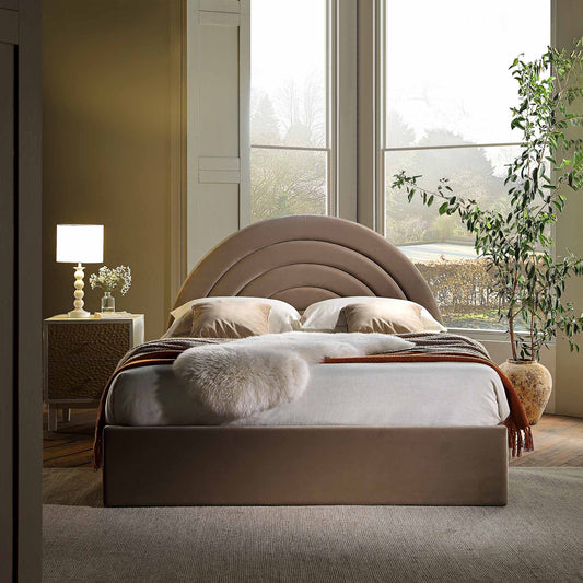 Lit coffre ottoman en velours de vison Archer