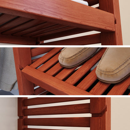 Système de rangement John Louis Home Simplicity en bois massif, couleur acajou rouge