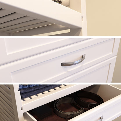 Système de placard John Louis Home en bois massif avec 3 tiroirs, blanc