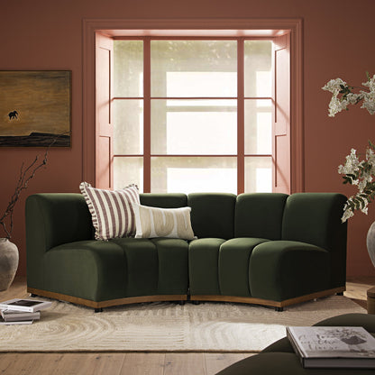 Tapis rectangulaire touffeté à la main en laine de Nouvelle-Zélande Geo Curve couleur crème