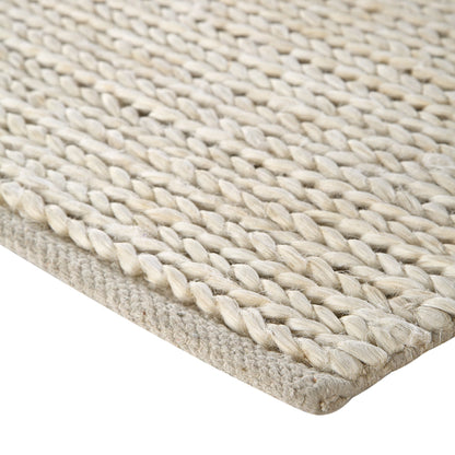 Tapis en jute crème tressé à la main Aurora