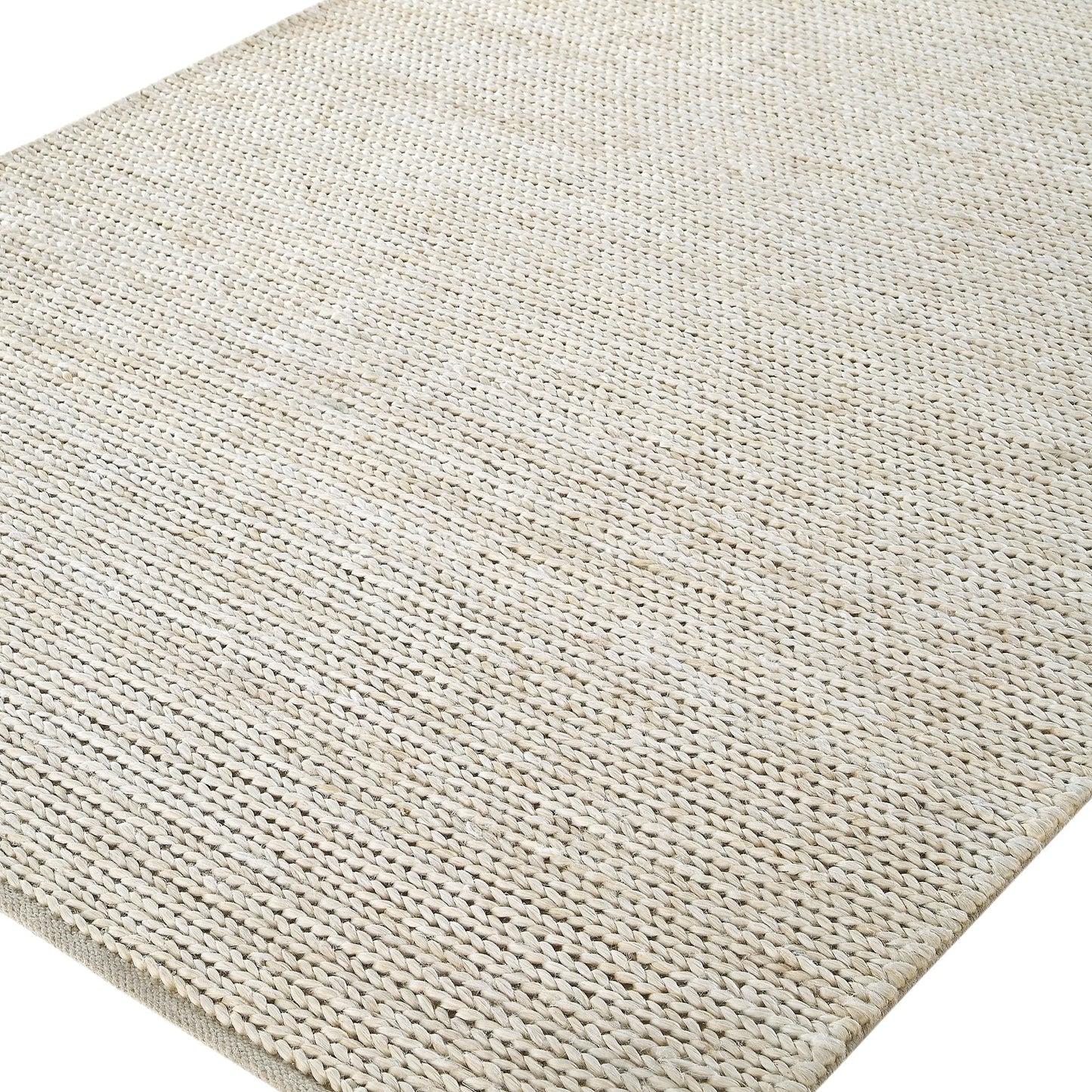 Tapis en jute crème tressé à la main Aurora