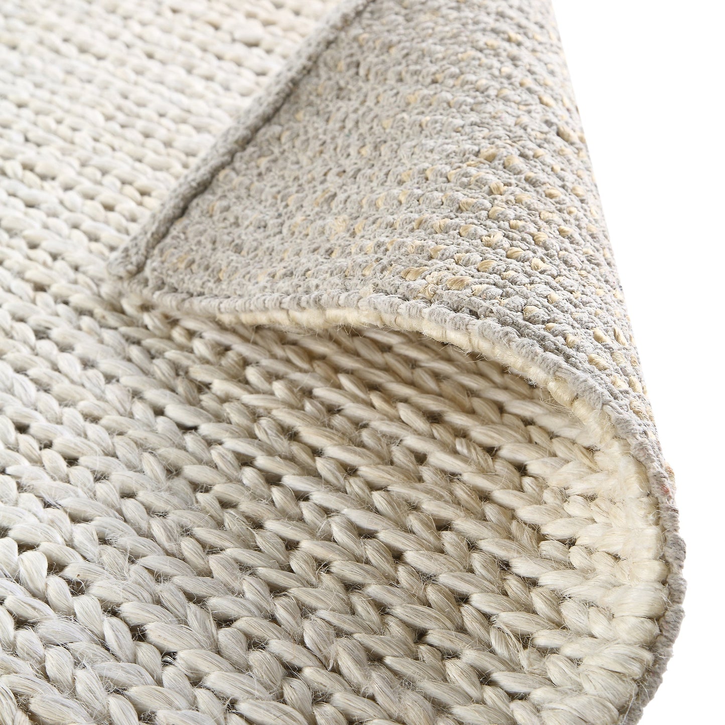 Tapis en jute crème tressé à la main Aurora