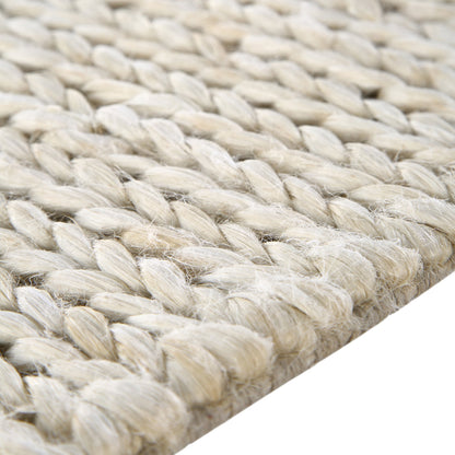 Tapis en jute crème tressé à la main Aurora