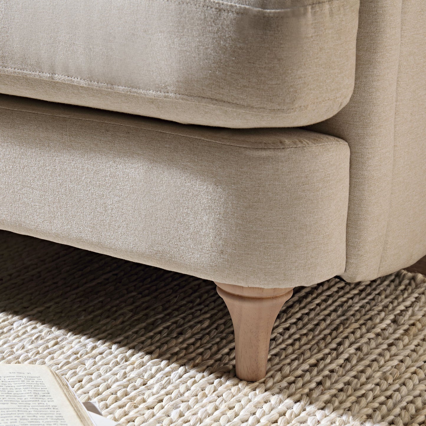 Tapis en jute crème tressé à la main Aurora