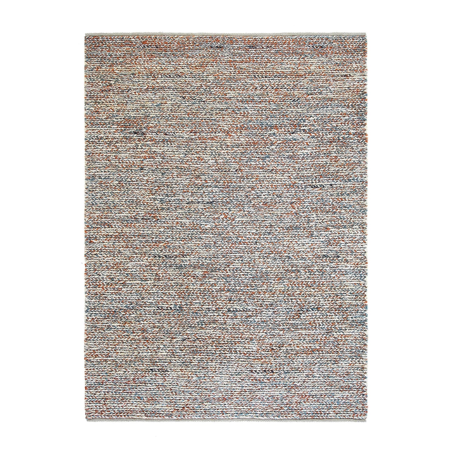 Tapis en jute tressé à la main Aurora bronze et bleu sarcelle