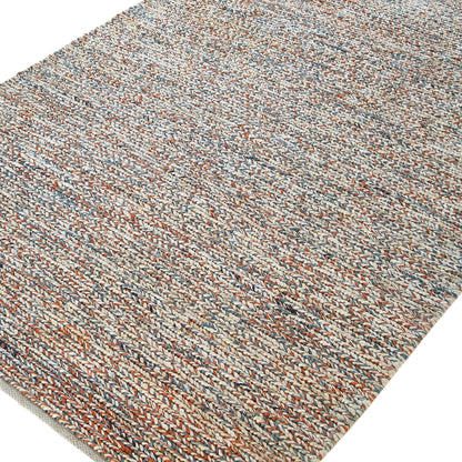 Tapis en jute tressé à la main Aurora bronze et bleu sarcelle