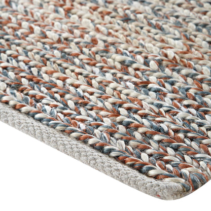 Tapis en jute tressé à la main Aurora bronze et bleu sarcelle