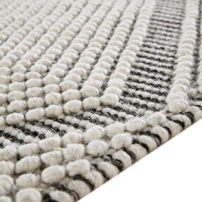 Tapis en laine à pompons diamantés sel et poivre tissé à la main Avanti