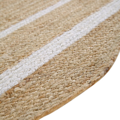 Tapis rectangulaire festonné en jute tressé à la main Evie