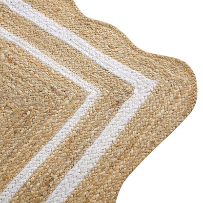 Tapis festonné en jute tressé à la main Evie