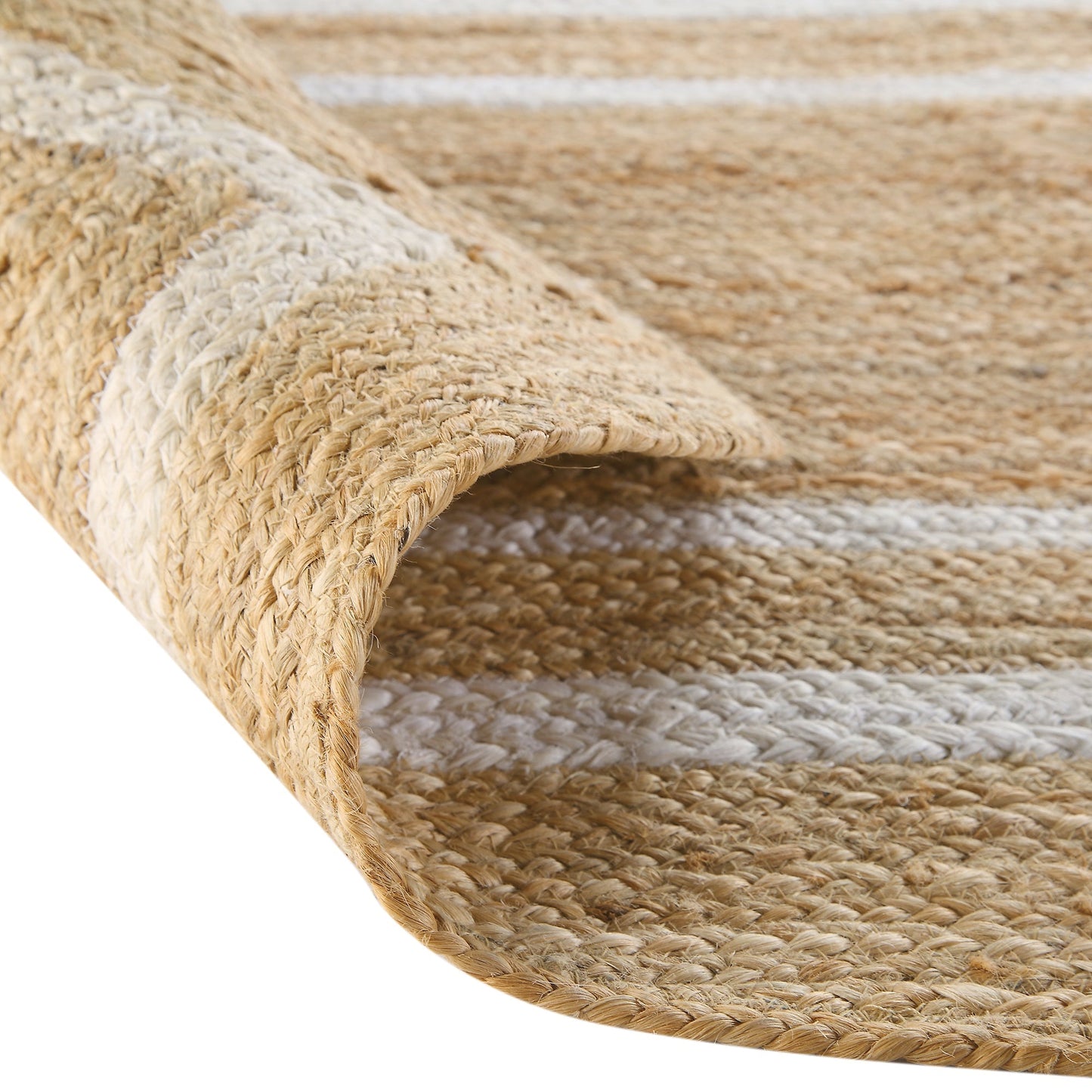 Tapis festonné en jute tressé à la main Evie