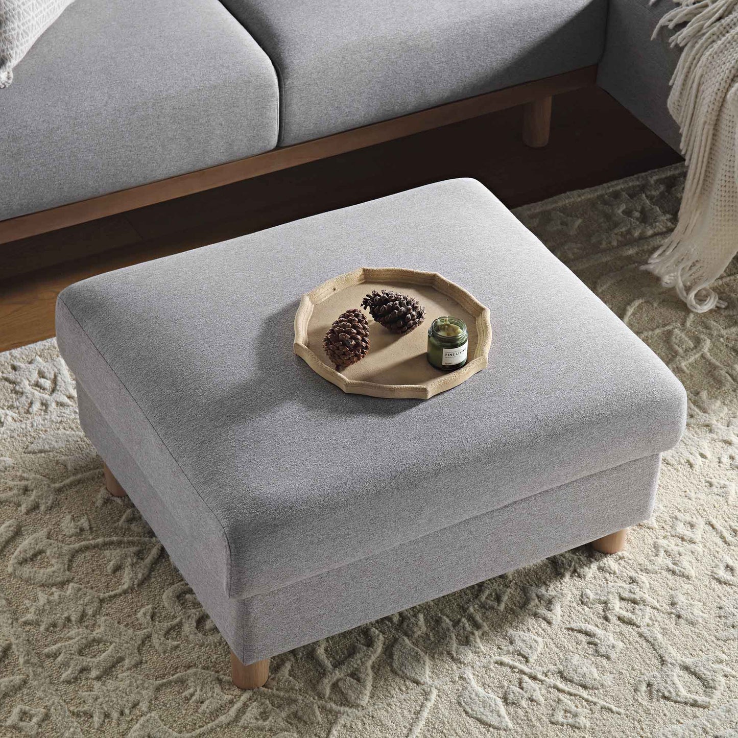 Tapis en laine crème touffeté à la main et texturé Lourdes