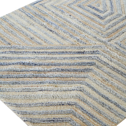 Tapis rectangulaire en laine de Nouvelle-Zélande touffeté à la main Nimbus Blue