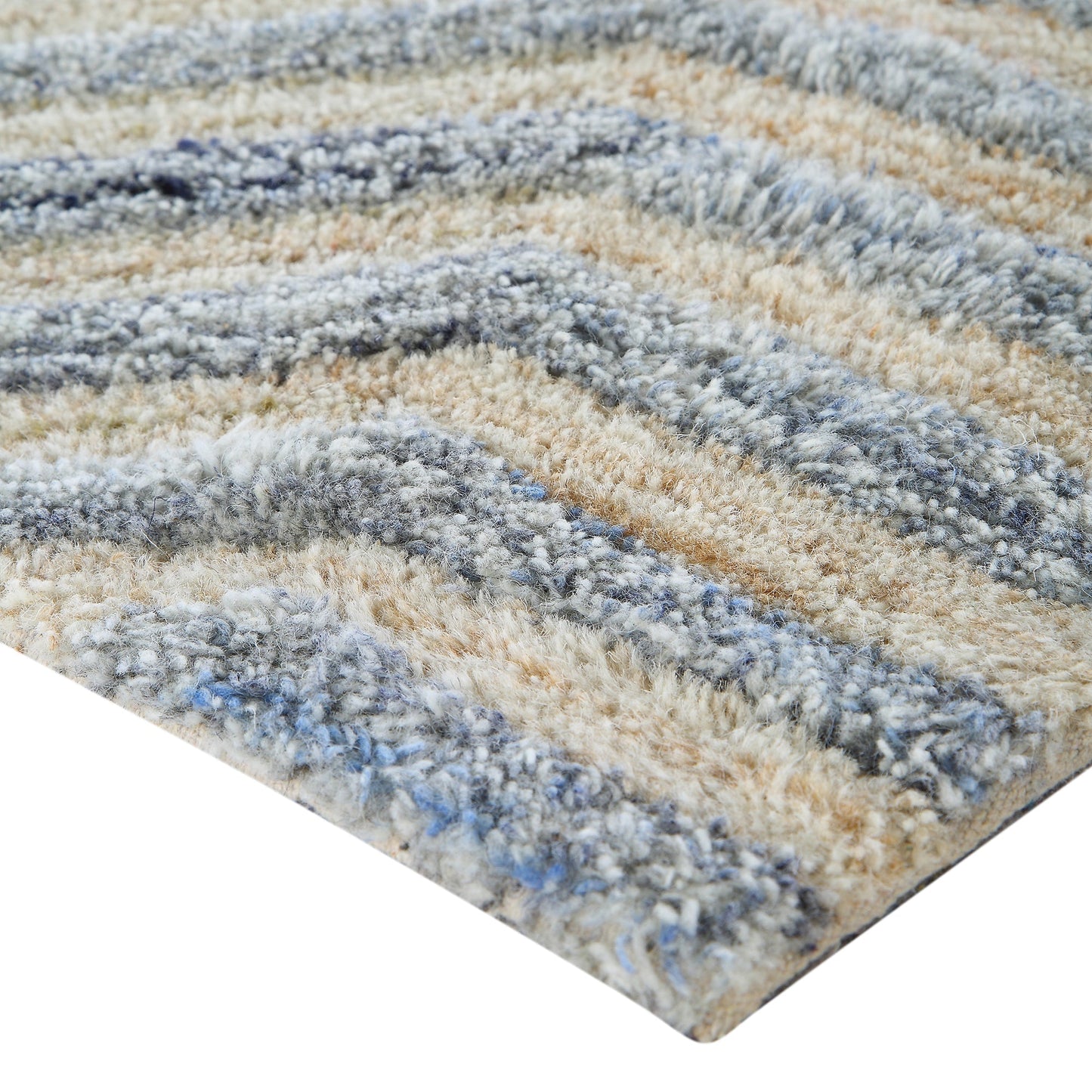 Tapis rectangulaire en laine de Nouvelle-Zélande touffeté à la main Nimbus Blue