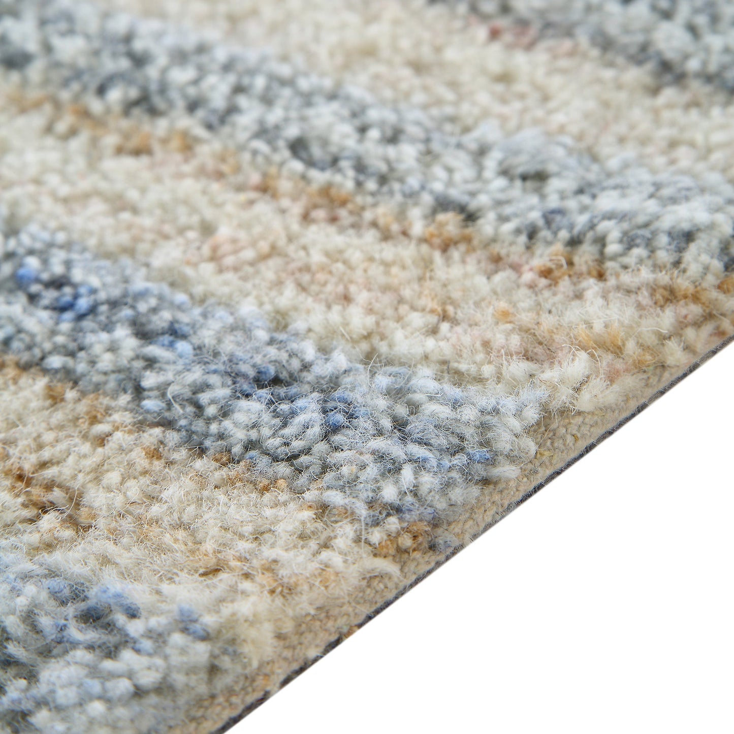 Tapis rectangulaire en laine de Nouvelle-Zélande touffeté à la main Nimbus Blue