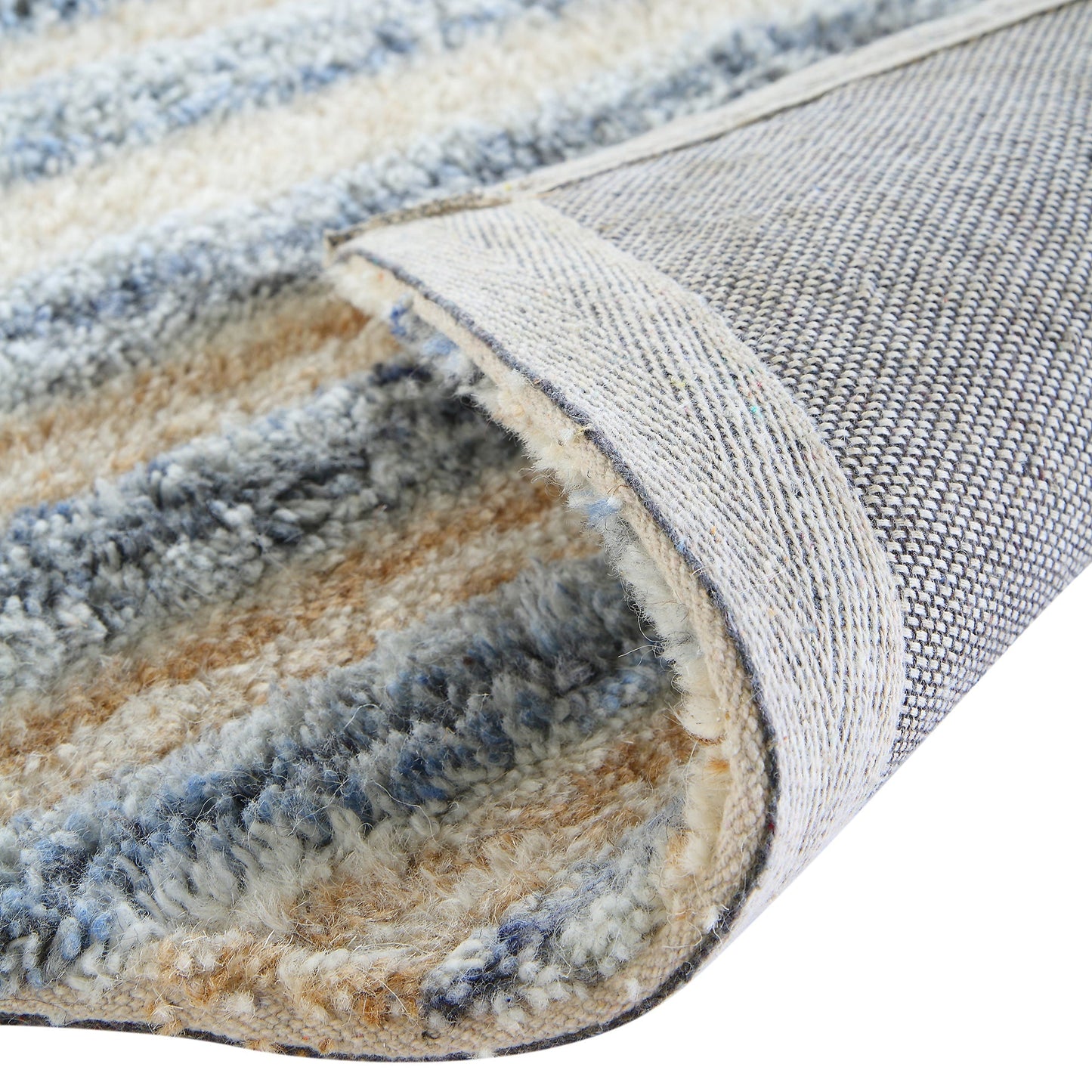 Tapis rectangulaire en laine de Nouvelle-Zélande touffeté à la main Nimbus Blue