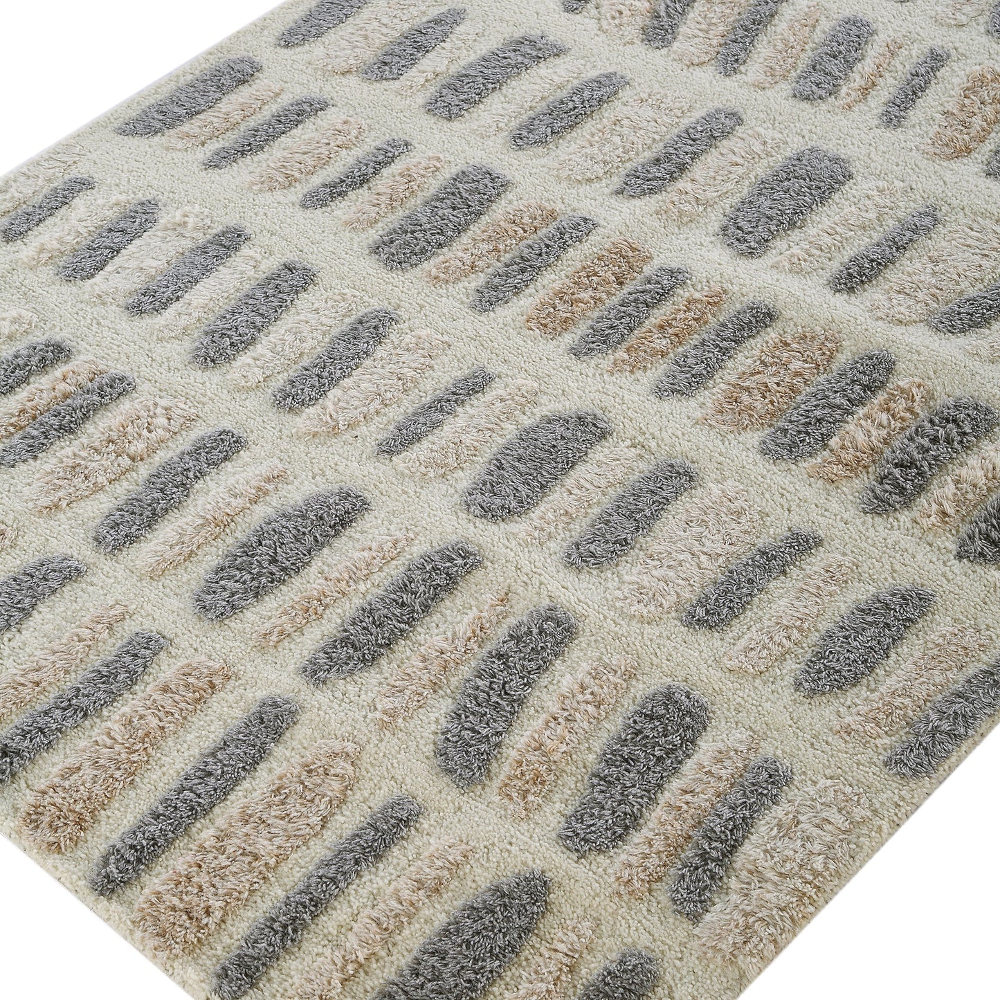 Tapis rectangulaire en laine de Nouvelle-Zélande touffeté à la main Pebble