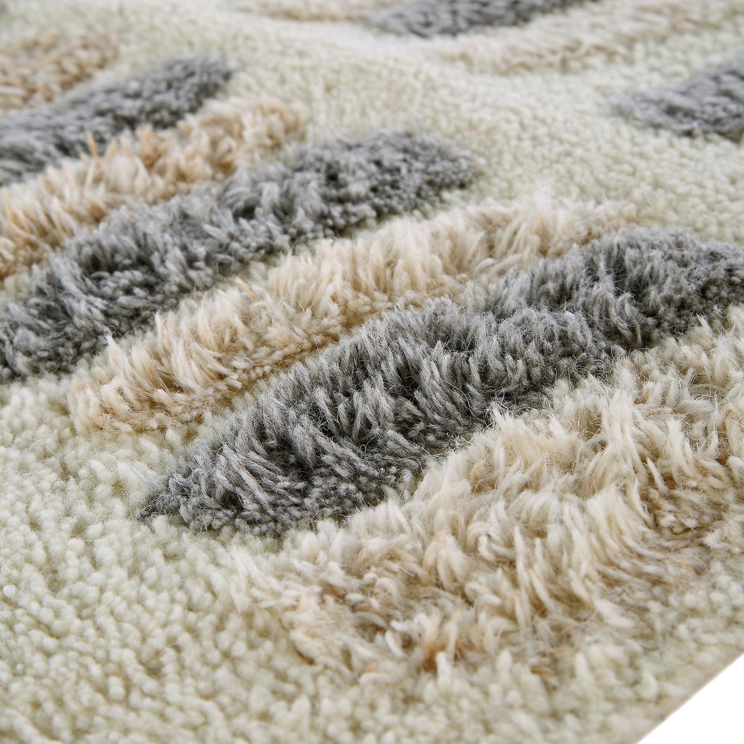 Tapis rectangulaire en laine de Nouvelle-Zélande touffeté à la main Pebble