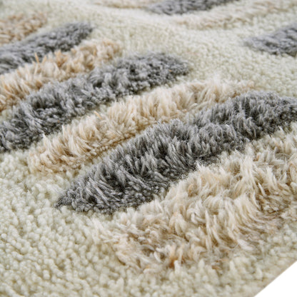 Tapis rectangulaire en laine de Nouvelle-Zélande touffeté à la main Pebble