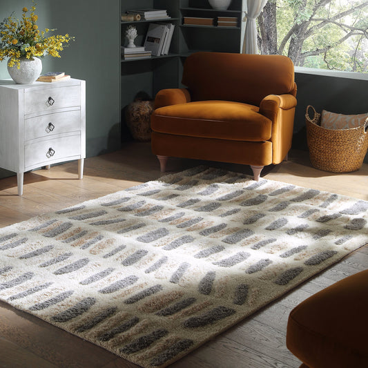 Tapis rectangulaire en laine de Nouvelle-Zélande touffeté à la main Pebble