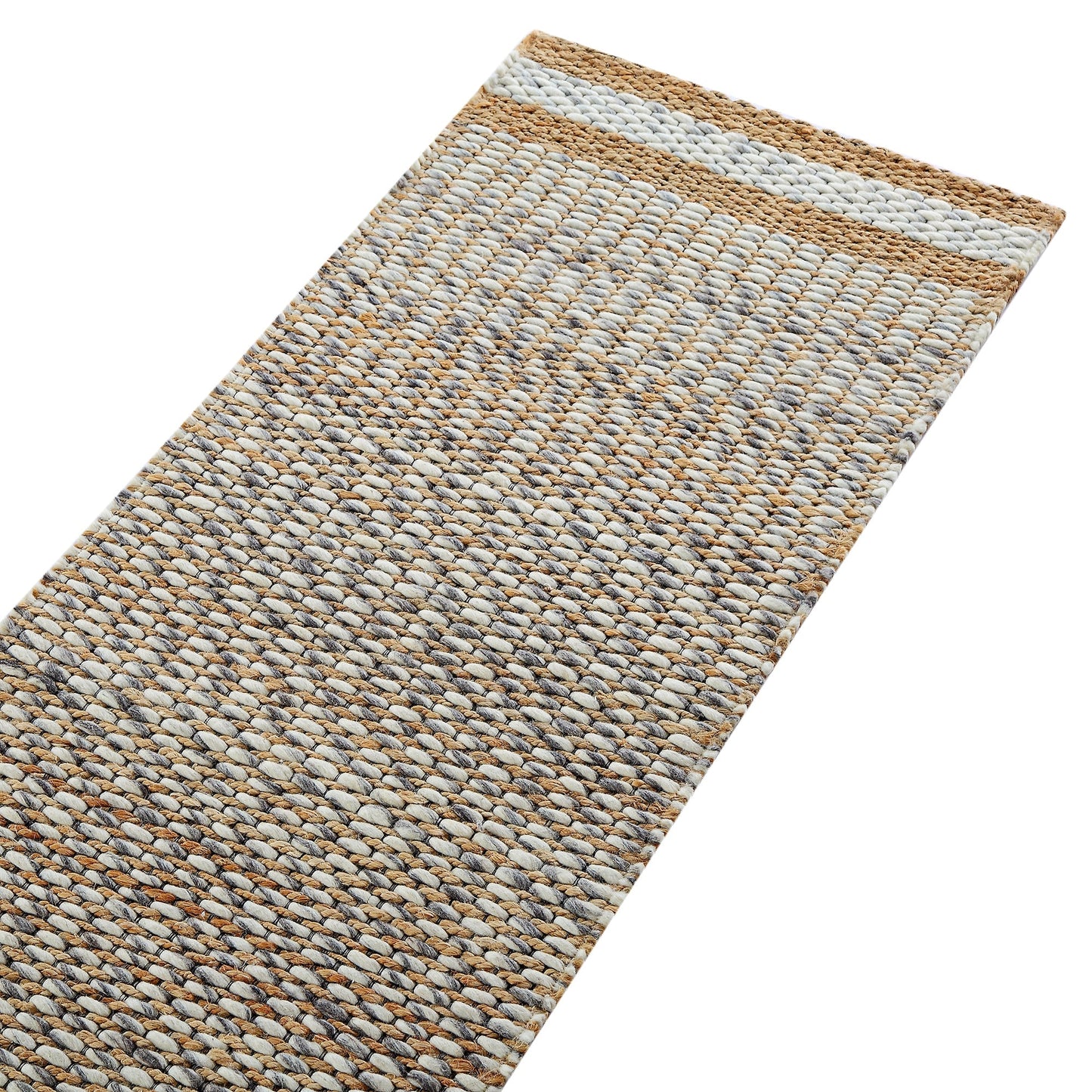 Tapis tressé à la main en laine et jute panachées du Kerala