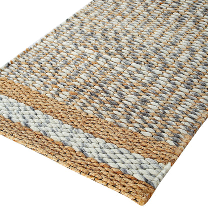 Tapis tressé à la main en laine et jute panachées du Kerala