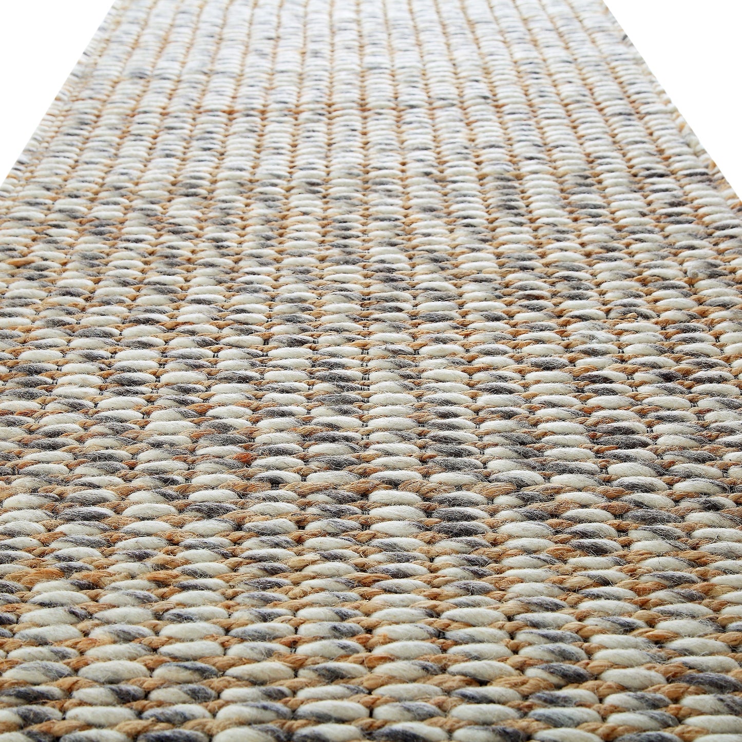 Tapis tressé à la main en laine et jute panachées du Kerala